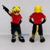 Custom Yellow Black and Red Tiger in Sportswear Mascot Costume Adult Full Body Suit for Sports Events Custom Yellow Black and Red Tiger in Sportswear Mascot Costume Adult Full Body Suit for Sports Events