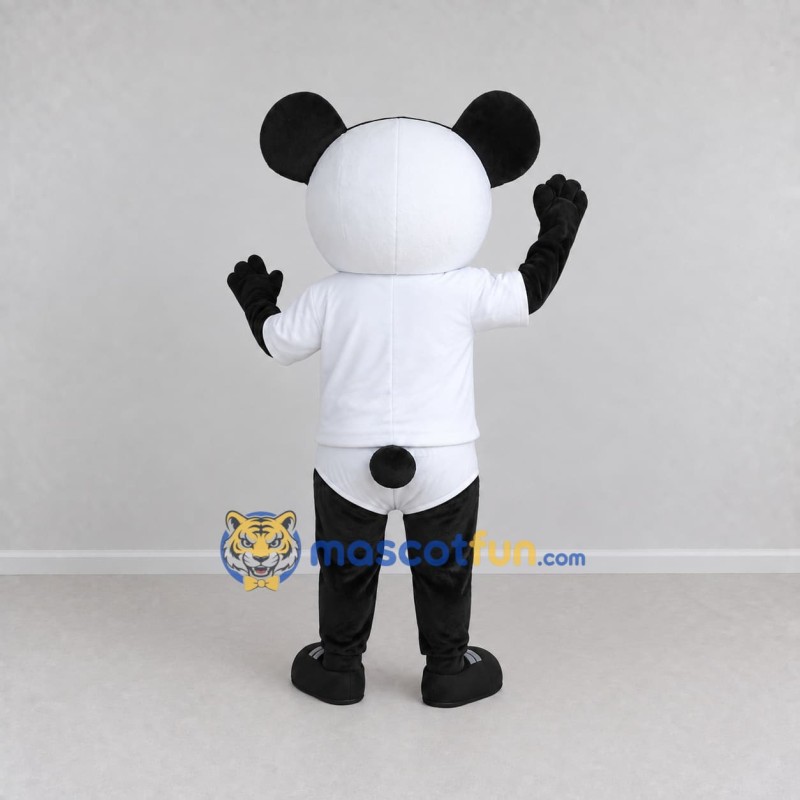 Custom Black and White Panda in Sportswear Mascot Costume Adult Full Body Suit for Sports Events Custom Black and White Panda in Sportswear Mascot Costume Adult Full Body Suit for Sports Events