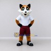 Custom Orange White and Maroon Cat in Sportswear Mascot Costume Adult Full Body Suit for Sports Events Custom Orange White and Maroon Cat in Sportswear Mascot Costume Adult Full Body Suit for Sports Events