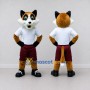 Custom Orange White and Maroon Cat in Sportswear Mascot Costume Adult Full Body Suit for Sports Events