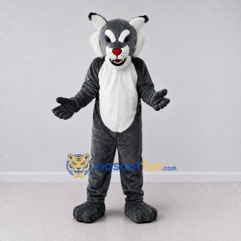 Custom Dark Gray and White Cat Mascot Costume Adult Full Body Suit for School Events Custom Dark Gray and White Cat Mascot Costume Adult Full Body Suit for School Events