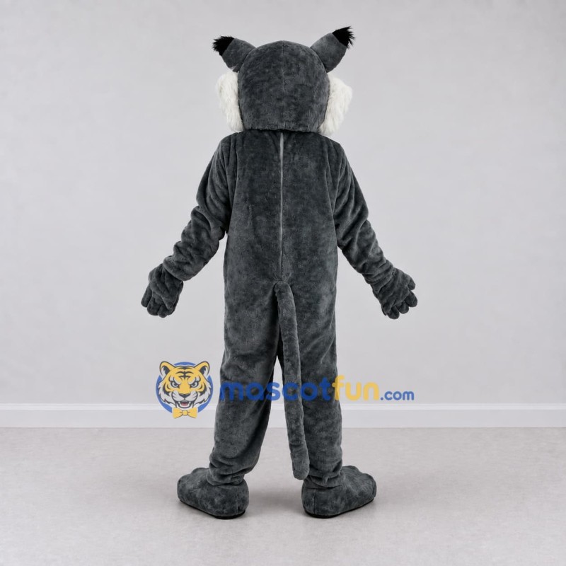Custom Dark Gray and White Cat Mascot Costume Adult Full Body Suit for School Events Custom Dark Gray and White Cat Mascot Costume Adult Full Body Suit for School Events