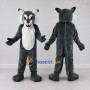 Custom Dark Gray and White Cat Mascot Costume Adult Full Body Suit for School Events