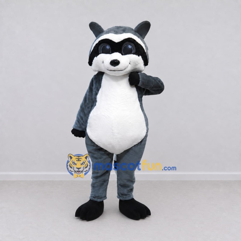 Custom Blue Gray and White Raccoon Mascot Costume Adult Full Body Suit for School Events Custom Blue Gray and White Raccoon Mascot Costume Adult Full Body Suit for School Events