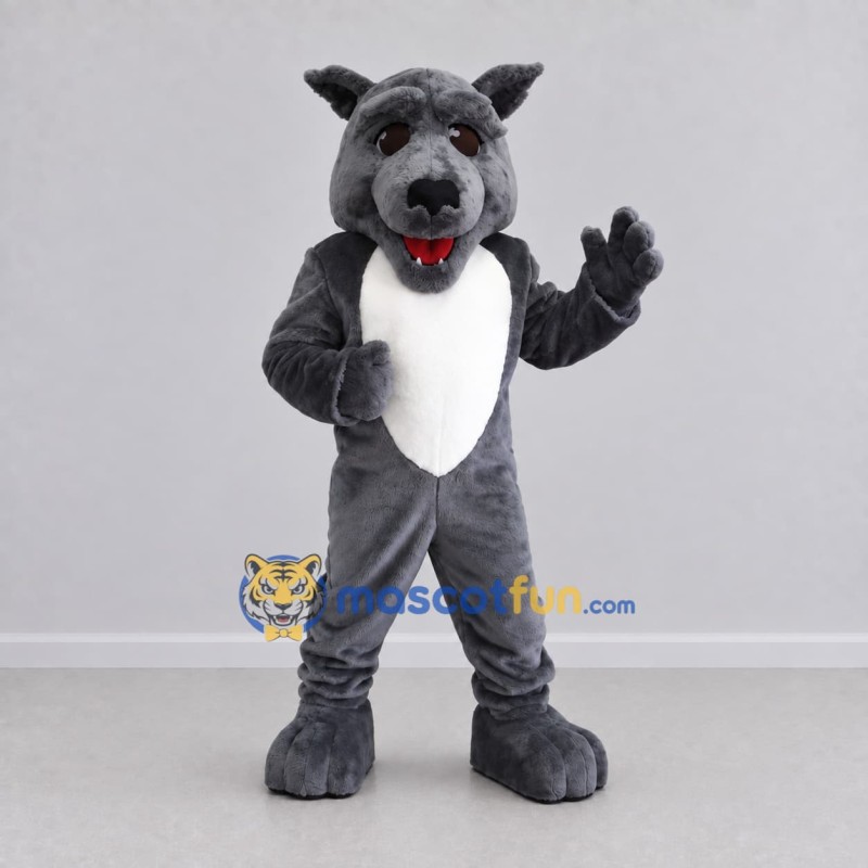 Custom Gray and White Wolf Mascot Costume Adult Full Body Suit for School Events Custom Gray and White Wolf Mascot Costume Adult Full Body Suit for School Events