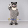 Custom Gray and White Shaggy Cat Mascot Costume Adult Full Body Suit for School Events