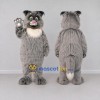 Custom Gray and White Shaggy Cat Mascot Costume Adult Full Body Suit for School Events