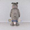 Custom Gray and White Shaggy Cat Mascot Costume Adult Full Body Suit for School Events