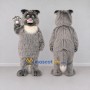 Custom Gray and White Shaggy Cat Mascot Costume Adult Full Body Suit for School Events