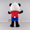 Custom Black White and Red Panda in T Shirt Mascot Costume Adult Full Body Suit for School Events Custom Black White and Red Panda in T Shirt Mascot Costume Adult Full Body Suit for School Events