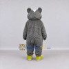 Custom Gray White and Yellow Rodent in Sneakers Mascot Costume Adult Full Body Suit for School Events Custom Gray White and Yellow Rodent in Sneakers Mascot Costume Adult Full Body Suit for School Events