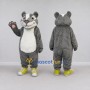 Custom Gray White and Yellow Rodent in Sneakers Mascot Costume Adult Full Body Suit for School Events