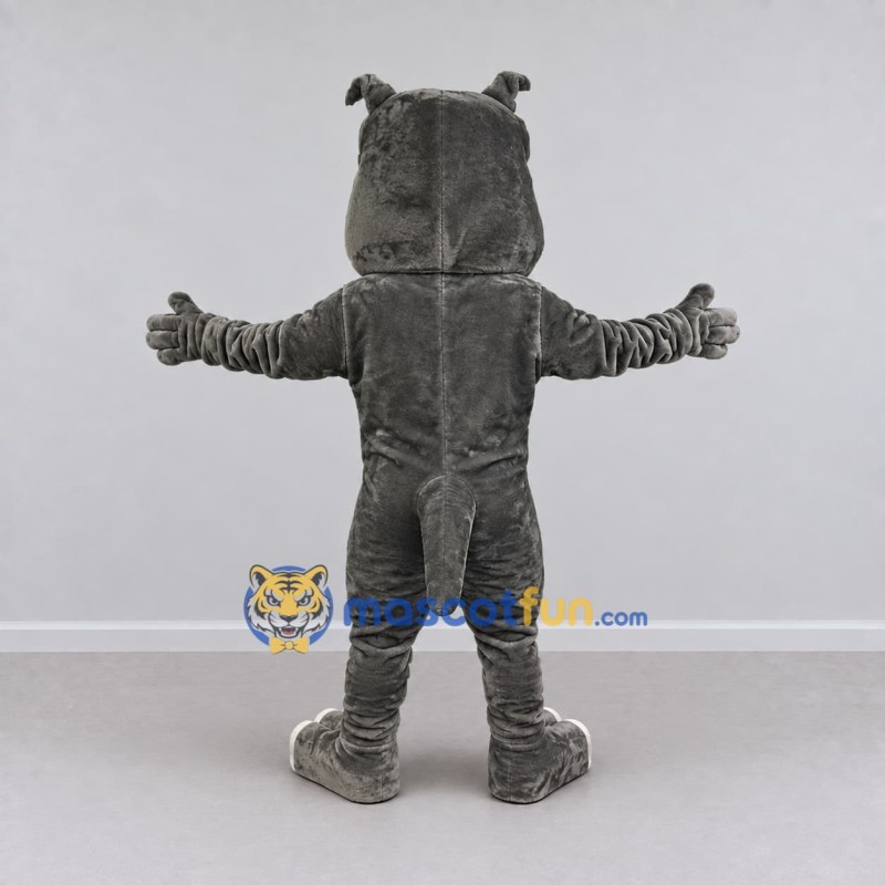 Custom Gray and White Bulldog Mascot Costume Adult Full Body Suit for Sports Events Custom Gray and White Bulldog Mascot Costume Adult Full Body Suit for Sports Events