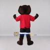 Custom Brown White and Red Bulldog in Sportswear Mascot Costume Adult Full Body Suit for Sports Events Custom Brown White and Red Bulldog in Sportswear Mascot Costume Adult Full Body Suit for Sports Events