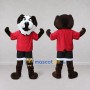 Custom Brown White and Red Bulldog in Sportswear Mascot Costume Adult Full Body Suit for Sports Events