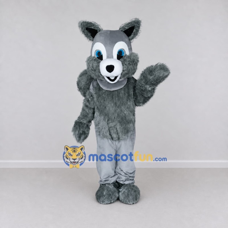 Custom Gray and White Wolf Mascot Costume Adult Full Body Suit for School Events Custom Gray and White Wolf Mascot Costume Adult Full Body Suit for School Events