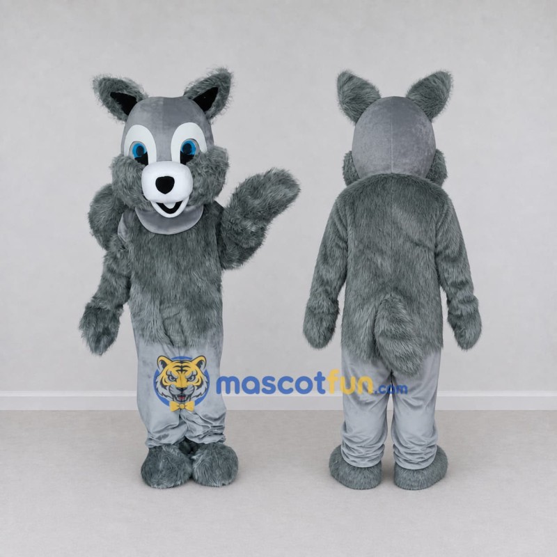 Custom Gray and White Wolf Mascot Costume Adult Full Body Suit for School Events Custom Gray and White Wolf Mascot Costume Adult Full Body Suit for School Events