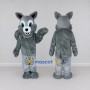 Custom Gray and White Wolf Mascot Costume Adult Full Body Suit for School Events