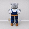 Custom Gray and Blue Cat in Work Overalls Mascot Costume Adult Full Body Suit for Community Events Custom Gray and Blue Cat in Work Overalls Mascot Costume Adult Full Body Suit for Community Events