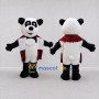 Custom Black White and Burgundy Panda with Cape Mascot Costume Adult Full Body Suit for Theme Parties