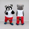 Custom Gray White and Red Raccoon in Sportswear Mascot Costume Adult Full Body Suit for Sports Events Custom Gray White and Red Raccoon in Sportswear Mascot Costume Adult Full Body Suit for Sports Events