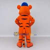Custom Orange Black and Blue Tiger in Cap Mascot Costume Adult Full Body Suit for School Events Custom Orange Black and Blue Tiger in Cap Mascot Costume Adult Full Body Suit for School Events