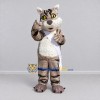 Custom Gray and White Tabby Cat with Sash Mascot Costume Adult Full Body Suit for School Events