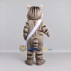 Custom Gray and White Tabby Cat with Sash Mascot Costume Adult Full Body Suit for School Events