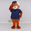 Custom Orange and Navy Blue Red Panda in Uniform Mascot Costume Adult Full Body Suit for Community Events Custom Orange and Navy Blue Red Panda in Uniform Mascot Costume Adult Full Body Suit for Community Events