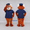 Custom Orange and Navy Blue Red Panda in Uniform Mascot Costume Adult Full Body Suit for Community Events Custom Orange and Navy Blue Red Panda in Uniform Mascot Costume Adult Full Body Suit for Community Events