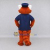Custom Orange and Navy Blue Red Panda in Uniform Mascot Costume Adult Full Body Suit for Community Events Custom Orange and Navy Blue Red Panda in Uniform Mascot Costume Adult Full Body Suit for Community Events