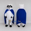 Custom White Black and Blue Masked Animal with Cape Mascot Costume Adult Full Body Suit for Theme Parties Custom White Black and Blue Masked Animal with Cape Mascot Costume Adult Full Body Suit for Theme Parties