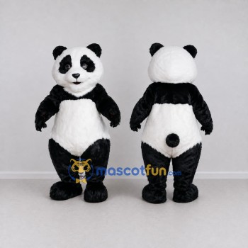 Custom Black and White Panda Mascot Costume Adult Full Body Suit for School Events