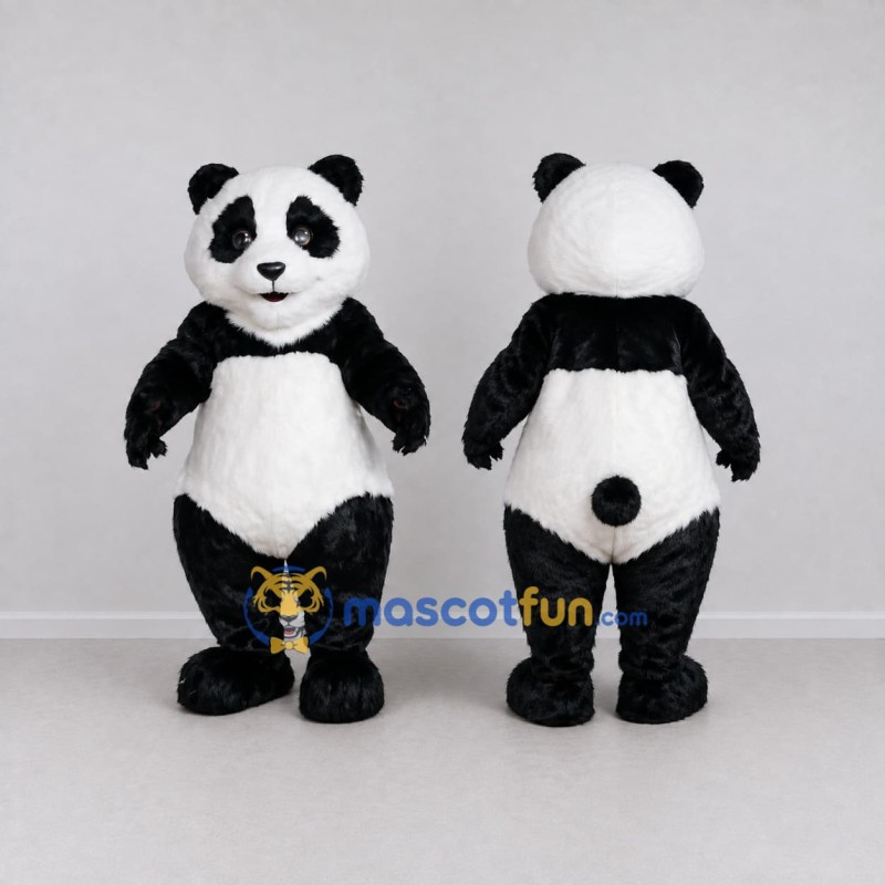 Custom Black and White Panda Mascot Costume Adult Full Body Suit for School Events Custom Black and White Panda Mascot Costume Adult Full Body Suit for School Events
