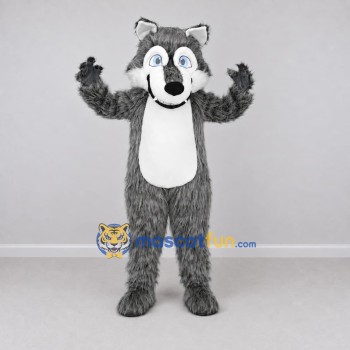 Custom Gray and White Wolf Mascot Costume Adult Full Body Suit for School Events Custom Gray and White Wolf Mascot Costume Adult Full Body Suit for School Events