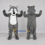 Custom Gray and White Wolf Mascot Costume Adult Full Body Suit for School Events