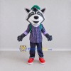 Custom Gray and Green Raccoon with Backpack Mascot Costume Adult Full Body Suit for School Events Custom Gray and Green Raccoon with Backpack Mascot Costume Adult Full Body Suit for School Events