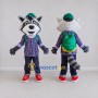 Custom Gray and Green Raccoon with Backpack Mascot Costume Adult Full Body Suit for School Events