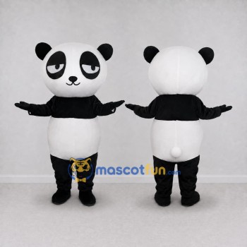 Custom Black and White Panda Mascot Costume Adult Full Body Suit for School Events
