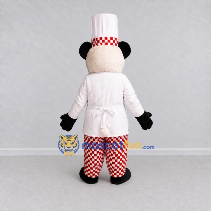 Custom Black White and Red Panda Chef Mascot Costume Adult Full Body Suit for Food Festivals