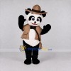 Custom Black White and Tan Panda Explorer Mascot Costume Adult Full Body Suit for Outdoor Events