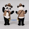 Custom Black White and Tan Panda Explorer Mascot Costume Adult Full Body Suit for Outdoor Events