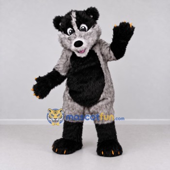 Custom Gray and Black Animal Character Mascot Costume Adult Full Body Suit for School Events Custom Gray and Black Animal Character Mascot Costume Adult Full Body Suit for School Events