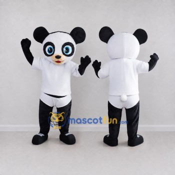 Custom Black and White Panda in Sportswear Mascot Costume Adult Full Body Suit for Sports Events