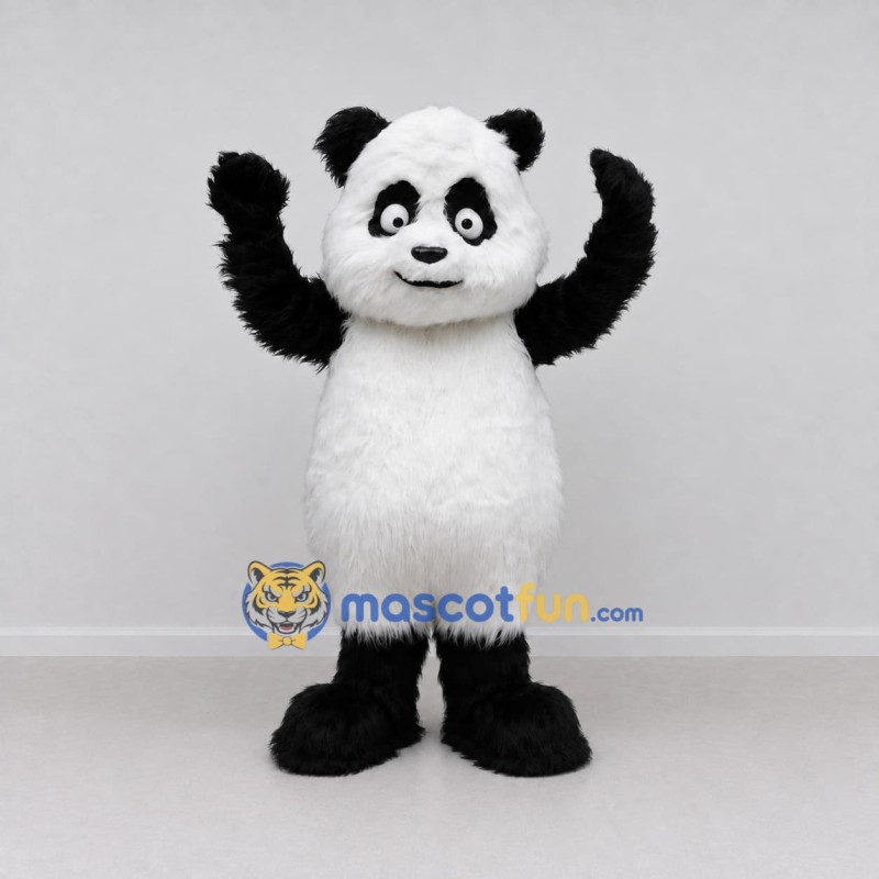 Custom Black and White Panda Mascot Costume Adult Full Body Suit for School Events Custom Black and White Panda Mascot Costume Adult Full Body Suit for School Events
