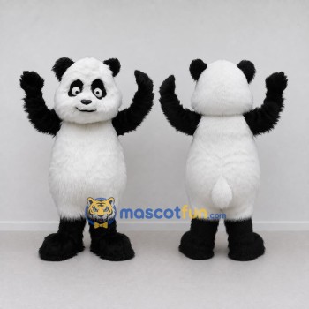 Custom Black and White Panda Mascot Costume Adult Full Body Suit for School Events