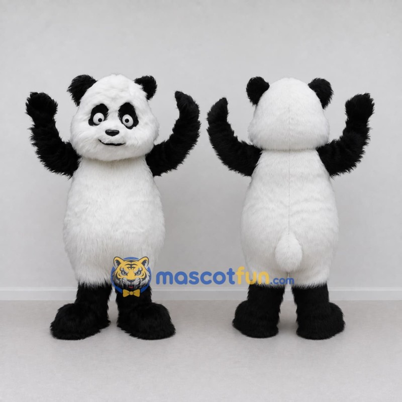 Custom Black and White Panda Mascot Costume Adult Full Body Suit for School Events Custom Black and White Panda Mascot Costume Adult Full Body Suit for School Events