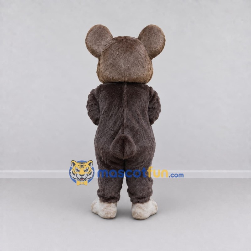 Custom Dark Brown and Cream Bear Mascot Costume Adult Full Body Suit for School Events
