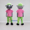 Custom Gray Pink and Green Raccoon in Cap Mascot Costume Adult Full Body Suit for School Events Custom Gray Pink and Green Raccoon in Cap Mascot Costume Adult Full Body Suit for School Events