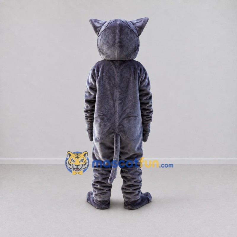 Custom Gray Purple and White Cat Mascot Costume Adult Full Body Suit for School Events Custom Gray Purple and White Cat Mascot Costume Adult Full Body Suit for School Events